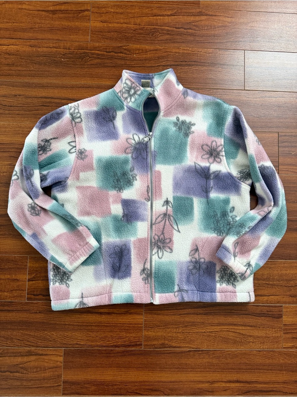 Vintage Alfred Dunner pastel flannel zip up